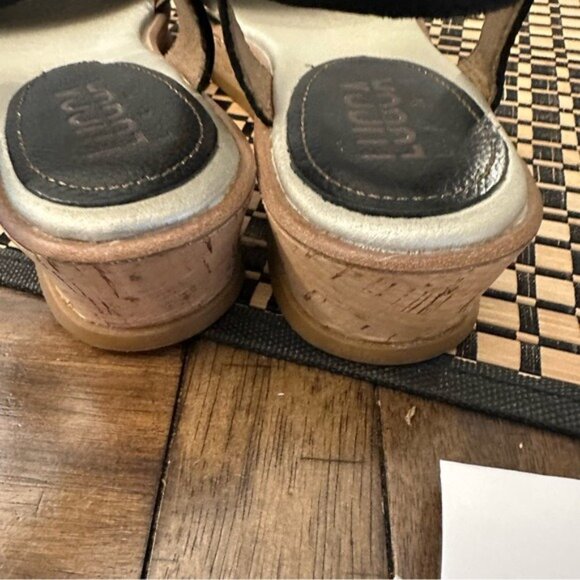 Lucca Lane Black Kameron Platform Wedge Sandals Ankle Strap Size 6.5 - Picture 6 of 11